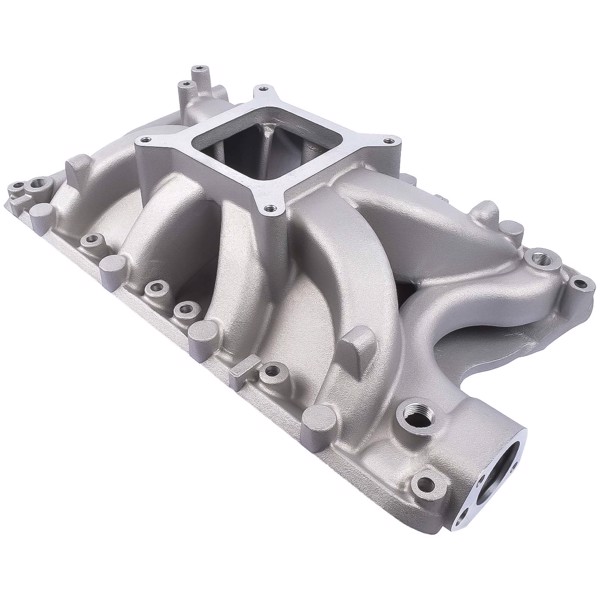 进气歧管 Intake Manifold Air Gap Single Plane for SBF Ford 351W Windsor V8 Silver 4033 DM-3316 Aluminum-2