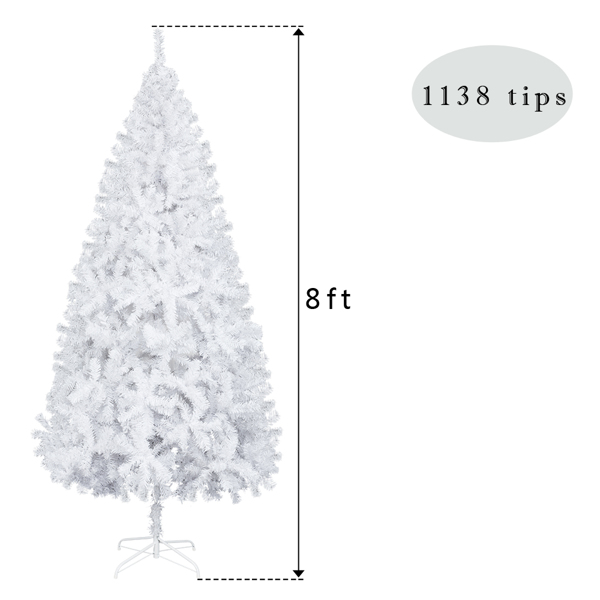 8ft Flocking Tied Light 1349 Branches Christmas Tree
