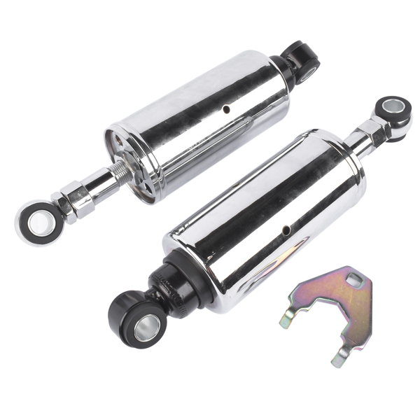 Rear Suspension Shocks Set Adjustable for Harley Softail Models 1989-1999 Silver