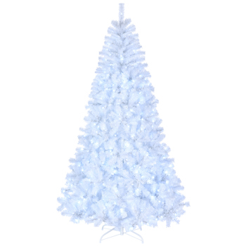 7ft 1346 Branches Automatic Tree Structure PVC Material 500 Lights Cool Color 8 Modes Christmas Tree White