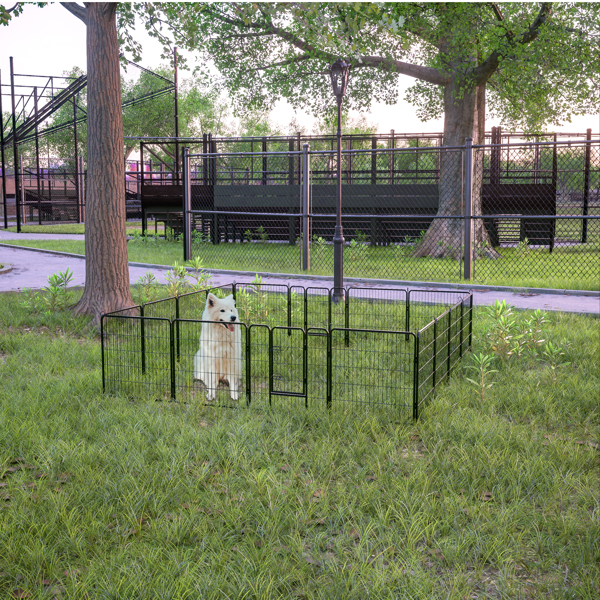 32" Outdoor Fence Heavy Duty Dog Pens 16 Panels Temporary Pet Playpen with Doors