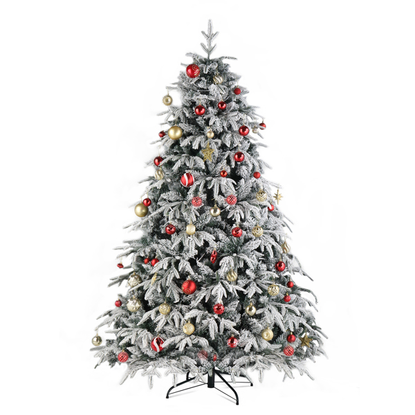 7ft Automatic Tree Structure Single-Sided Pe PVC Material Green Flocking 1687 Branches 450 Lights Warm Color 8 Modes Christmas Tree