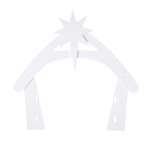 116*53*118cm PVC Nativity Garden Jesus Decoration White