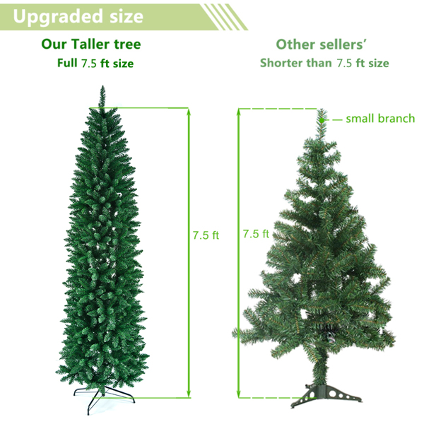7.5ft Pointed PVC Pen Holder Christmas Tree