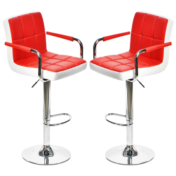 Jinsi Nan Bar stools : 360 Rotating Bar Stool with Armrest, Free-Lift Counter Height Bar Stool for Bar and Home Bars, bar stools Set of 2(red bar stools)