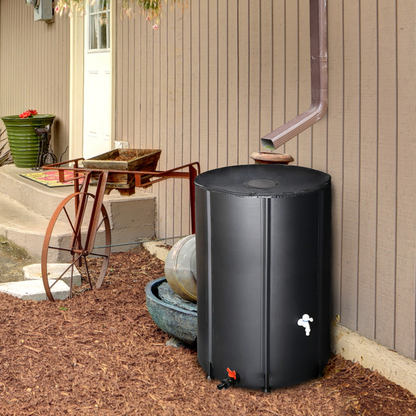 100 Gallon Folding Rain Barrel Water Collector Black