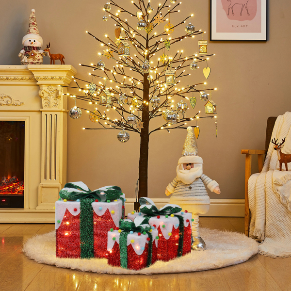 3pcs 60 Lights Iceberg Effect Colorful Small Cotton Balls Battery Type (Not Included) Garden Gift Box Decoration