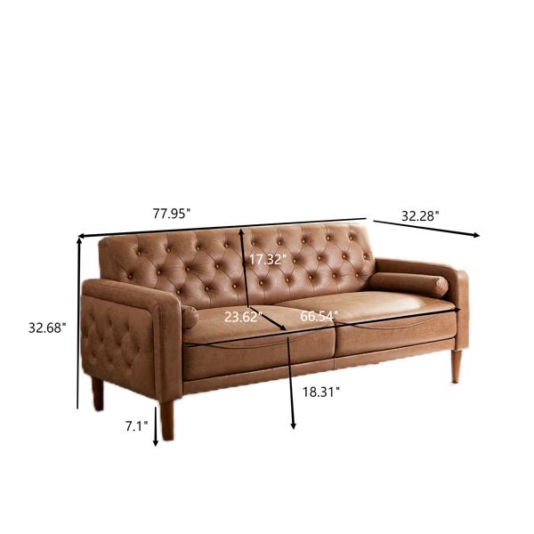 Comfortable leather PU sofa bed, sturdy and durable sofa chair, suitable for living room, parlor