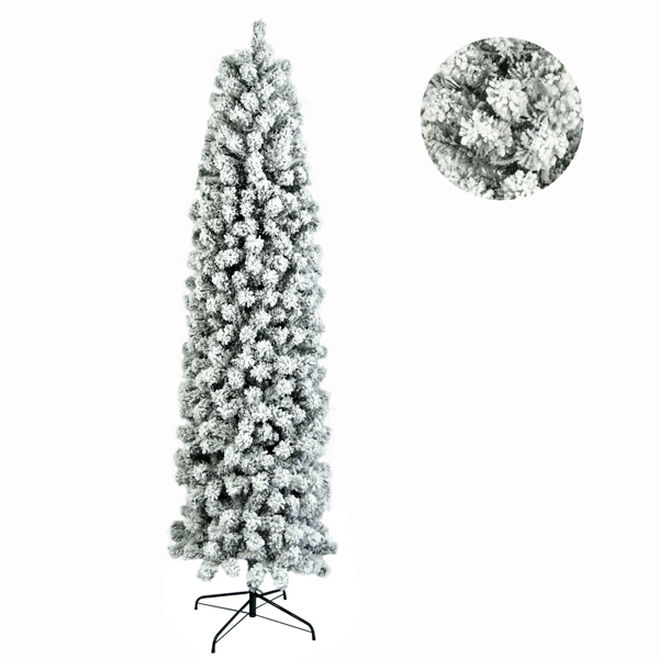 7.5ft Pencil Flocking Christmas Tree