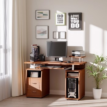 Computer Desk - Walnut Brown ( Amazon Shipping)（Prohibited by WalMart）