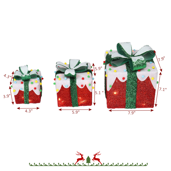 3pcs 60 Lights Iceberg Effect Colorful Small Cotton Balls Battery Type (Not Included) Garden Gift Box Decoration