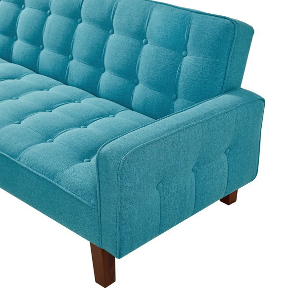 Adjustable backrest, solid wood frame, 3-person sofa chair for living room, study room-Blue