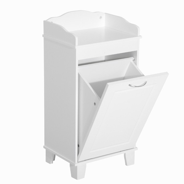 Free Standing Home Organizer Hamper, Bathroom Storage Cabinet, White