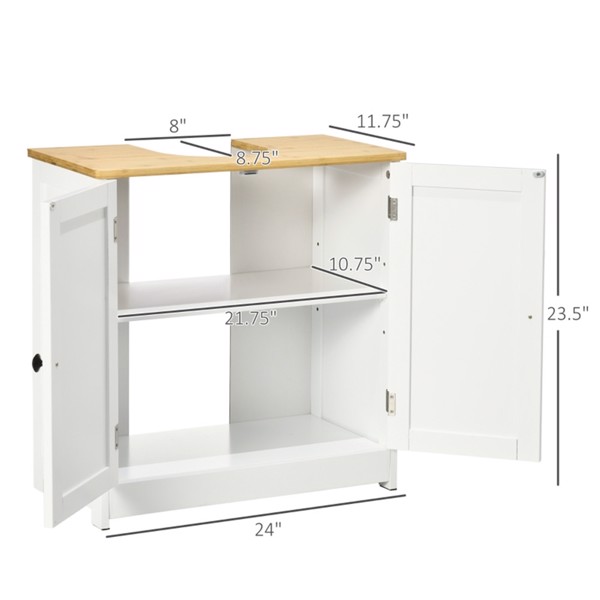 Pedestal Sink Storage Cabinet, Under Sink Cabinet with Double Doors,  Crystal White, Dark Walnut-AS (Swiship-Ship)（Prohibited by WalMart）