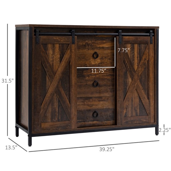 Cabinet Kitchen Sideboard Brown (Swiship-Ship)（Prohibited by WalMart）