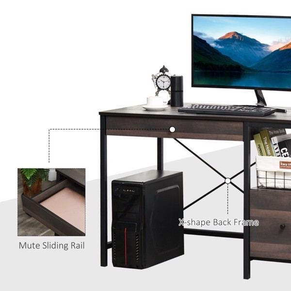 Computer Desk/ Office Writing Desk  -  Walnut Brown (Swiship-Ship)（Prohibited by WalMart）