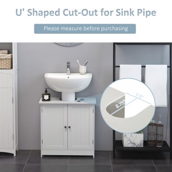 Bathroom Cabinet with 2 Doors and Shelf Bathroom Vanity white-AS\\t (Swiship-Ship)（Prohibited by WalMart）