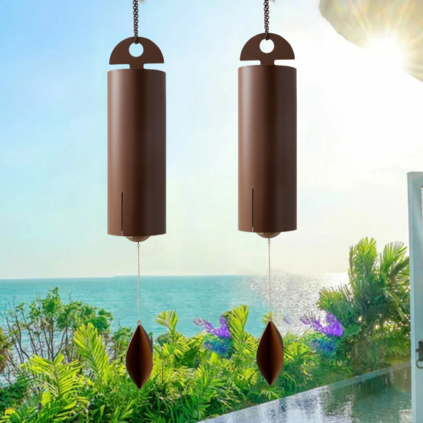 Outdoor Wind Chimes Heroic Windbell Antique Wind Bell, Deep Resonance Serenity Bell, Metal Cylinder Wind Chimes - Medium size