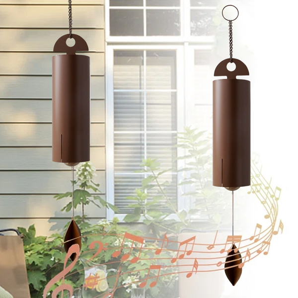 Outdoor Wind Chimes Heroic Windbell Antique Wind Bell, Deep Resonance Serenity Bell, Metal Cylinder Wind Chimes -S Size