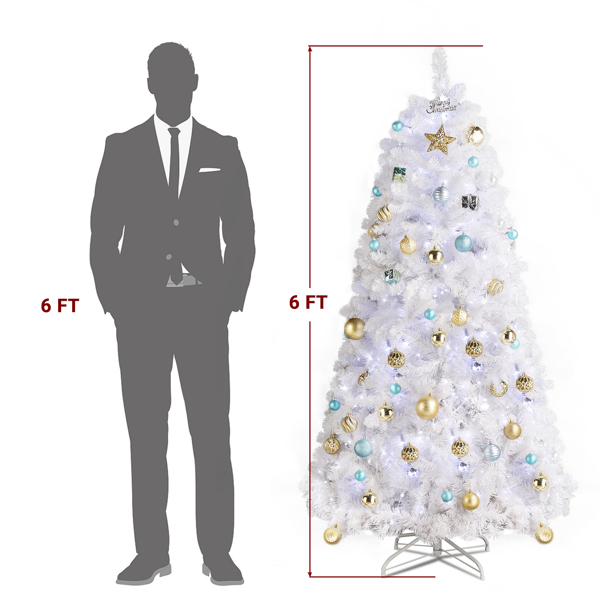 6ft 845 Branches Hanging Tree Structure PVC Material White Round Head 300 Lights Cool Color 8 Modes With Remote Control Christmas Tree