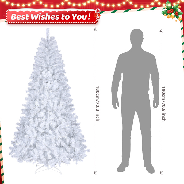 7FT Iron Leg White Christmas Tree with 950 Branches