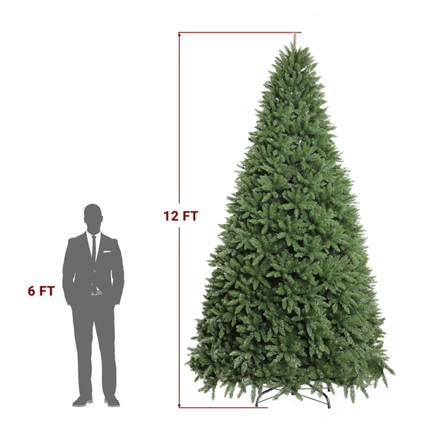 12ft Automatic Tree Structure PVC Material 7794 Tips Christmas Tree Green