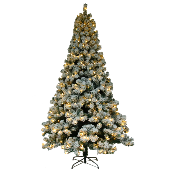 6ft Flocking Tied Light 1202 Branches Christmas Tree