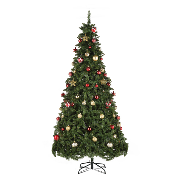 7.5ft Automatic Tree Structure PVC Material 600 Lights Warm Color 8 Modes 1200 Branches Christmas Tree Green