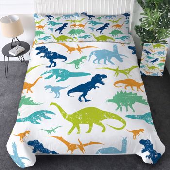 3Pcs Dinosaur Ultra Soft Bedding Set Duvet Cover Set for Comforter Gift Twin Size 