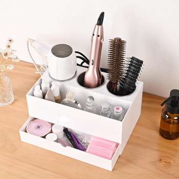 Hair Tool Organizer Wall Mount,Organize Your Hair Tools with  3 Removable Cups,Versatile Storage Space for Home Bathroom, Hair Salon, Beauty Center, etc.（No shipping on weekends.）