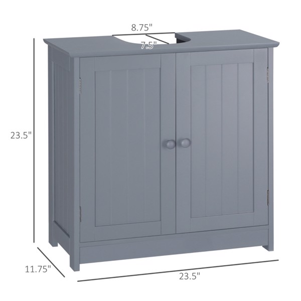 Bathroom Cabinet with 2 Doors and Shelf Bathroom Vanity Grey-AS	