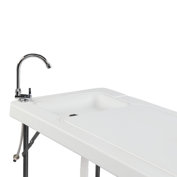Folding Portable Fish Fillet & Hunting & Cutting Table with Sink Faucet