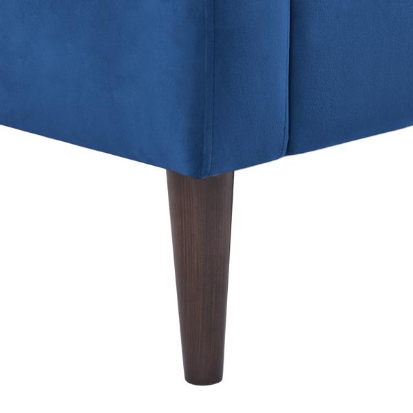 Modern Chesterfield Sofa, Comfortable Upholstered Sofa, Velvet Fabric, Wooden Frame with Wooden Legs, Suitable for Living Room/Bedroom/Office, 3 Seat Sofa -Blue
