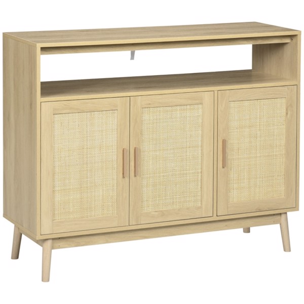 Sideboard Buffet Cabinet with Rattan Doors, Natural