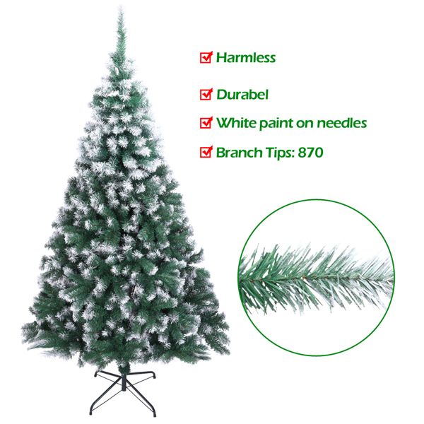 7FT Spray White PVC Christmas Tree 1349 Branches