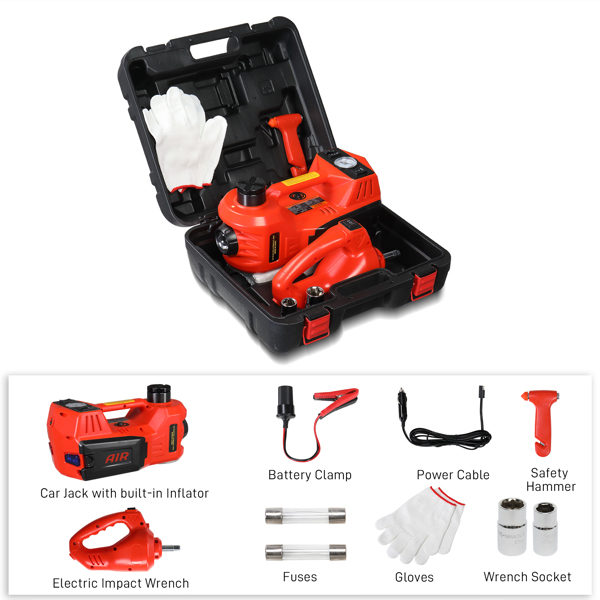 5t 15.5-45cm/With Impact Wrench 12v Electro-Hydraulic Jack Orange