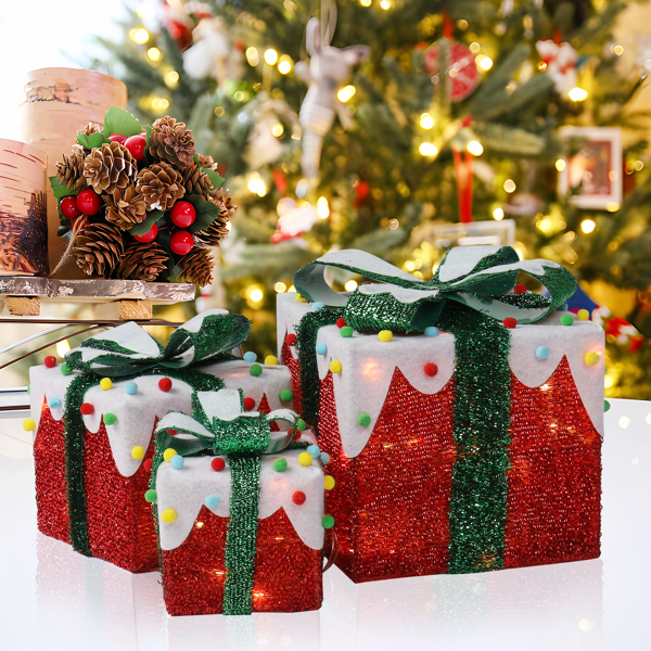 3pcs 60 Lights Iceberg Effect Colorful Small Cotton Balls Battery Type (Not Included) Garden Gift Box Decoration