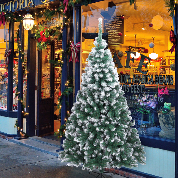 7FT Spray White PVC Christmas Tree 1349 Branches