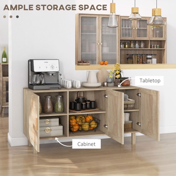  Kitchen Storage Cabinet, Garage Cabinets  Natural Wood-AS