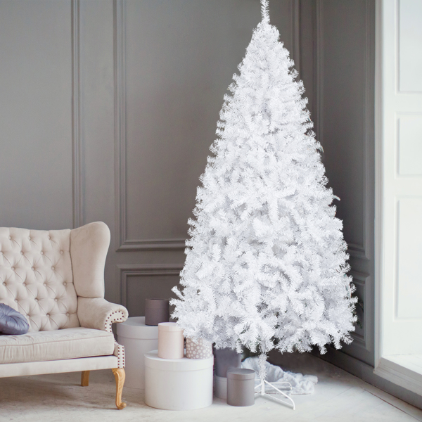 6FT Iron Leg White Christmas Tree with 400 Branches