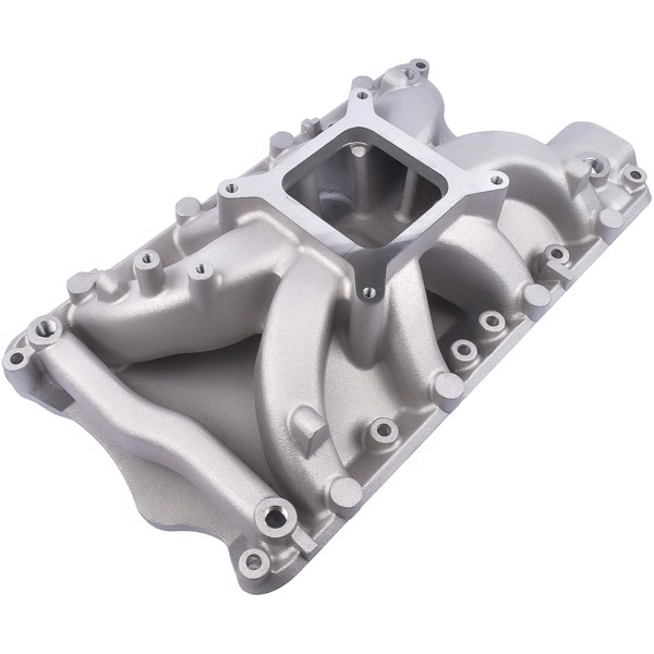 进气歧管 Intake Manifold Air Gap Single Plane for SBF Ford 351W Windsor V8 Silver 4033 DM-3316 Aluminum-8