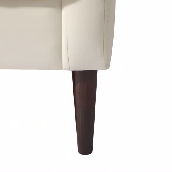 Modern Chesterfield Sofa, Comfortable Upholstered Sofa, Velvet Fabric, Wooden Frame with Wooden Legs, Suitable for Living Room/Bedroom/Office, 3 Seat Sofa -White