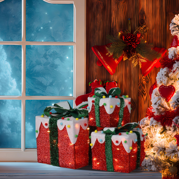 3pcs 60 Lights Iceberg Effect Colorful Small Cotton Balls Battery Type (Not Included) Garden Gift Box Decoration