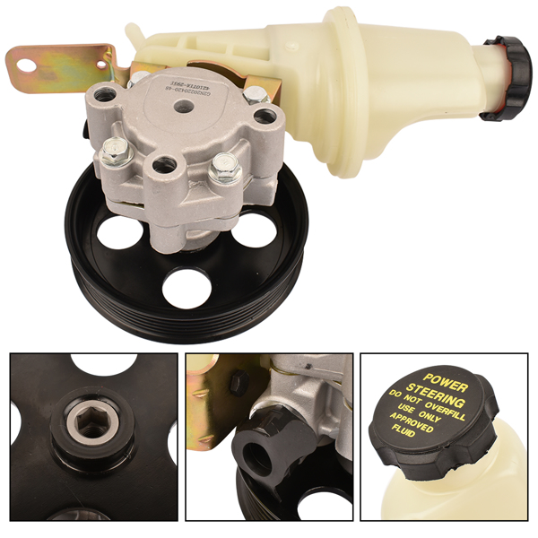 Power Steering Pump For 2000-2004 Dodge Dakota Durango 4.7L w/Reservoir & Pulley 52106253AE 52106253AF