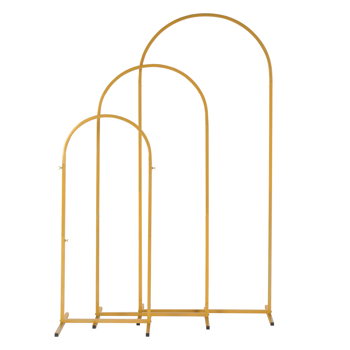 (5.9ft+4.9ft+3.9ft) Three-Piece Set Wedding Arc Top Iron Art Wedding Iron Arch Gold