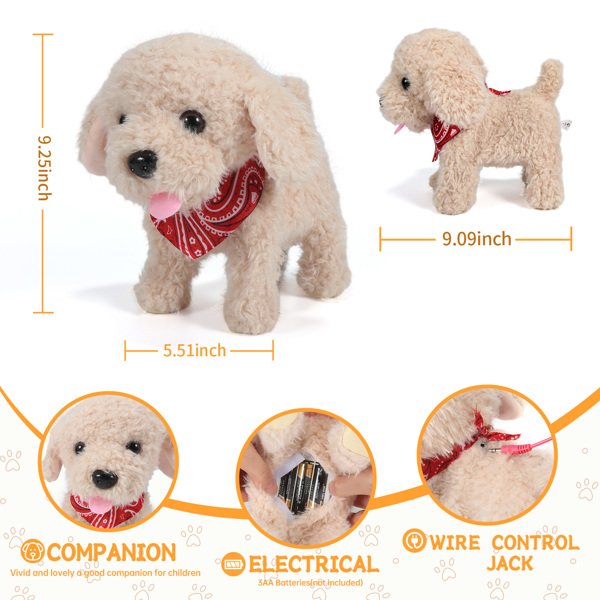 Spark Imagination with a Lifelike Walking, Barking, and Tail-Wagging Toy Pet! Complete Grooming Set and Leash Included for Kids' Creative Play and Learn(Golden Retriever)(Shipment from FBA)