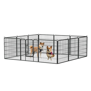 32\\" Outdoor Fence Heavy Duty Dog Pens 12 Panels Temporary Pet Playpen with Doors 