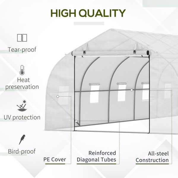 Walk-In Greenhouse 26x10x7 ft  white ( Amazon Shipping)（Prohibited by WalMart）