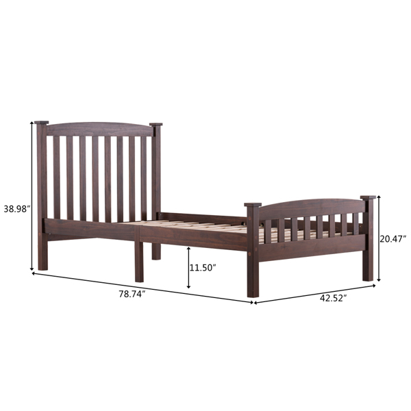 PWB-044 Cap Vertical Strip Bed Walnut Twin