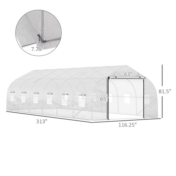 Walk-In Greenhouse 26x10x7 ft  white ( Amazon Shipping)（Prohibited by WalMart）